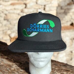 Vintage Graffiti Dorries Scharmann Cap Black Strap back Trucker Hat Made USA